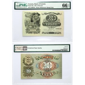 Estonia 20 Krooni 1932 Banknote PMG 66 Gem Uncirculated EPQ