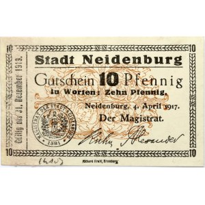 Germany East Prussia 10 Pfenning 1917 Banknote