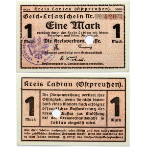 Germany East Prussia 1 Mark Labiau 1918 Banknote (Labguva)