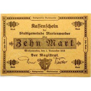 Germany Marienwerder 10 Mark 1918 Banknote