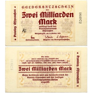 Germany East Prussia 2 Milliarden Mark 1918 Königsberg Banknote