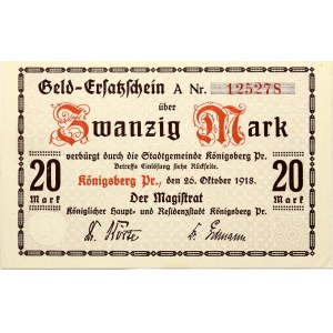 Germany East Prussia 20 Mark 1918 Königsberg Banknote