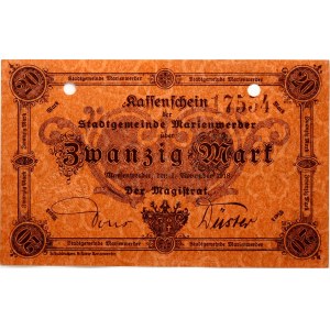 Germany Marienwerder 20 Mark 1918 Banknote