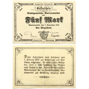 Germany Marienwerder 5 Mark 1918 Banknote