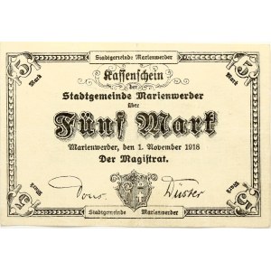 Germany Marienwerder 5 Mark 1918 Banknote