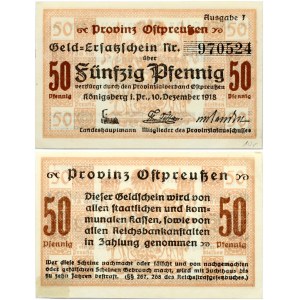 Germany East Prussia 50 Pfennig 1918 Königsberg Banknote