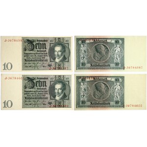 Germany 10 Reichsmark 1929 Reichsbanknote Lot of 2 Banknotes