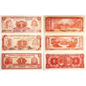 Honduras 1 Lempira ND (1951-1974) Banknotes Lot of 3 Banknotes