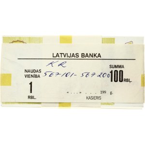 Latvia 1 Rublis 1992 Banknote Lot of 100 Banknotes