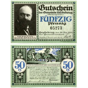 Lithuania Heidekrug (Šilutė) 50 Pfenning 1921 Banknote