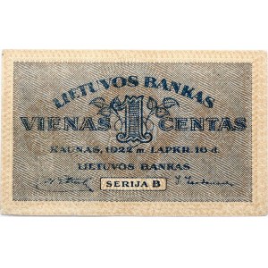 Lithuania 1 Centas 1922 Banknote