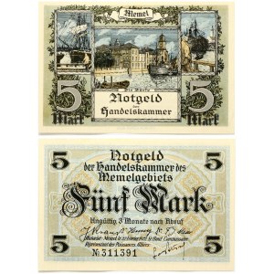 Lithuania Memel 5 Mark 1922 Banknote