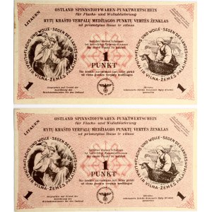 Lithuania Ostland 1 Punkt 1945 Lot of 2 Punkt