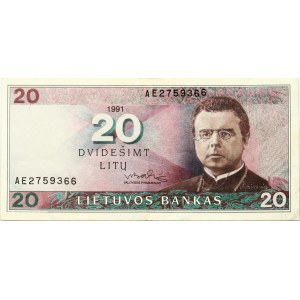 Lithuania 20 Litu 1991 Banknote