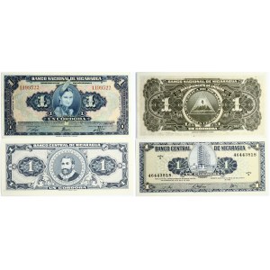 Nicaragua 1 Cordoba 1941 & 1968 Banknotes Lot of 2 Banknotes