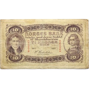 Norway 10 Kroner 1917 Banknote