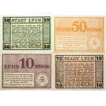 Poland Lyck (Łek) 10 - 50 Pfennig (1918-1919) Banknote SET Lot of 4 Banknotes
