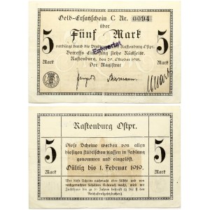 Poland Rastenburg (Kętrzyn) 5 Mark 1918 Banknote