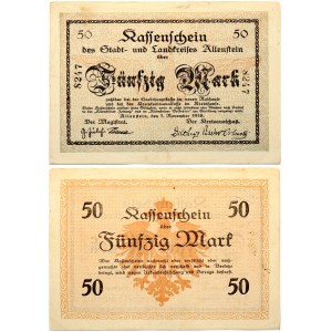 Poland Allenstein (Olsztin) 50 Mark 1918 Banknote