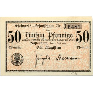 Poland Rastenburg (Kętrzyn) 50 Pfennig 1919 Banknote