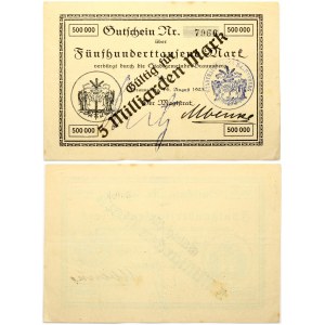 Poland Braunsberg (Braniewo) 500 000 Mark 1923 Banknote