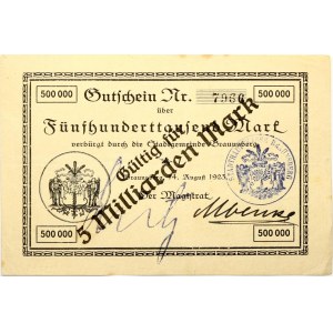 Poland Braunsberg (Braniewo) 500 000 Mark 1923 Banknote