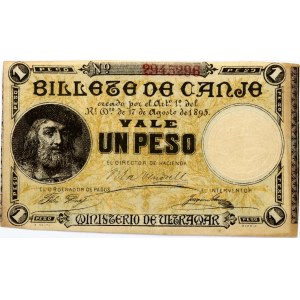 Puerto Rico 1 Peso 1895 Banknote