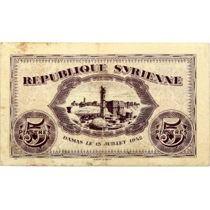 Syria 5 Piastres 1942 Banknote