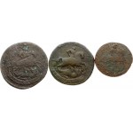 Russia 1 & 2 Kopecks (1757-1795) Lot of 3 Coins