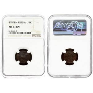 Russia 1 Polushka 1789 EM NGC MS 61 BN
