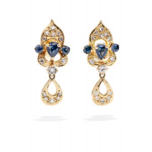 Earrings with sapphires and diamonds XX/XXI century, jewelry