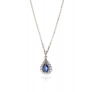 Necklace with sapphire and diamonds XX/XXI century, jewelry