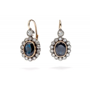 Earrings with diamonds and sapphires early 21st century jewelry