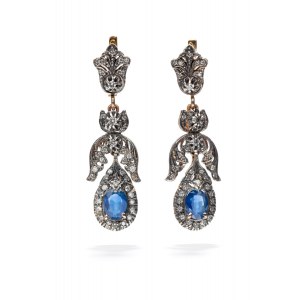 Earrings with sapphires and diamonds early 21st century jewelry