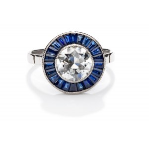 Diamond and sapphire ring early 21st century jewelry