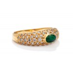 Ring with emerald and diamonds XX/XXI century, jewelry