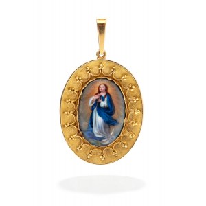 Pendant with miniature depicting Immaculata early 20th century, jewelry