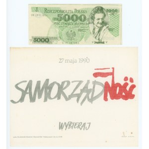 Zestaw Solidarność, 5.000 złotych 1980 Zbigniew Bujak - Kukla 66 Typ 35