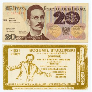 Solidarity set, 20 zloty 1982 - UWP Solidarity to Boycott Elections imprint