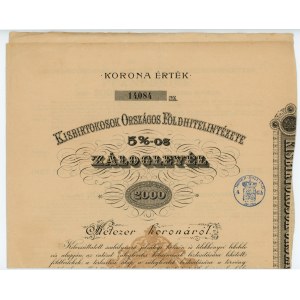 WĘGRY - Budapeszt Obligacja 5% 2000 koron 1912r