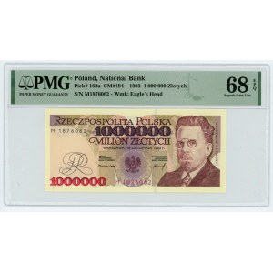 1,000,000 zloty 1993 - M series - PMG 68 EPQ