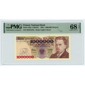 1,000,000 zloty 1993 - M series - PMG 68 EPQ