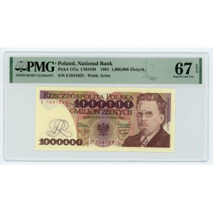 1,000,000 zloty 1991 - series E - PMG 67 EPQ