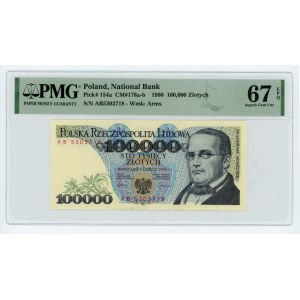 100.000 PLN 1990 - Serie AB - PMG 67 EPQ