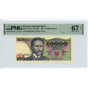 10,000 zloty 1987 - series K - PMG 67 EPQ