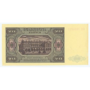 20 Zloty 1948 gedruckt 150 Jahre Bank von Polen (1828-1978)