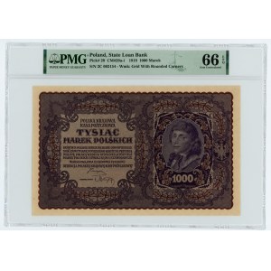 1000 marek polskich 1919 - II Serja C - PMG 66 EPQ