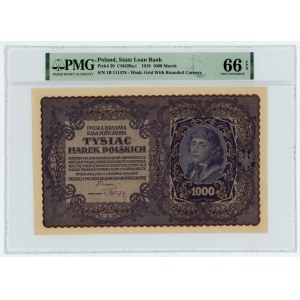1000 Polish Marks 1919 - 1st Series B - PMG 66 EPQ