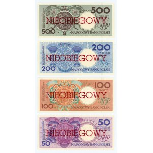 MIASTA POLSKIE - kompletny zestaw - 1, 2, 5, 10, 20, 50, 100, 200, 500 złotych emisji 1 marca 1990 - NIEOBIEGOWY