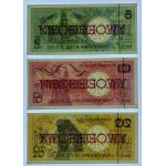 MIASTA POLSKIE - kompletny zestaw - 1, 2, 5, 10, 20, 50, 100, 200, 500 złotych emisji 1 marca 1990 - NIEOBIEGOWY